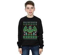 Marvel Boys Hulk Want Presents Fair Isle Sweatshirt Black 3-4 Years