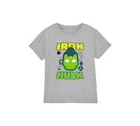 Marvel Boy's Iron Man & His Awesome Friends Iron Hulk T-Shirt in Grey | Size: 7-8 Years Marvel Grey 7-8 Years