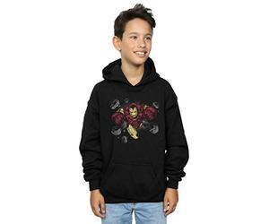Marvel Boys Iron Man Rocks Hoodie 9-11 Years Black