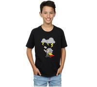 Marvel Boy's Kawaii Thor God Of Thunder T-Shirt in Black | Size: 7-8 Years Marvel Black 7-8 Years