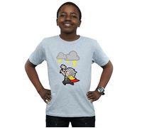 Marvel Boy's Kawaii Thor God Of Thunder T-Shirt in Grey | Size: 5-6 Years Marvel Grey 5-6 Years