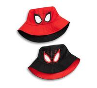Marvel Spiderman Reversible Bucket Hat in Red & Black | Classic Boys Sun Protection Hat | Featuring Spiderman & Miles Morales | Casual Wear Hat for Kids