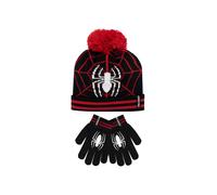 Marvel Boy's Kids Spiderman Winter Hat & Gloves Set in Black Marvel Black One Size
