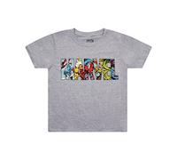 Marvel Boy's Logo Characters Regular Fit Crew Neck Short Sleeve T - Shirt, Grey (Sport Grey), 7-8 Years