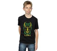 Marvel Boys Loki Badge T-Shirt Black 12-13 Years