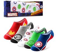 Marvel Boys No Show Socks, Breathable Liner Socks Pack of 5 - Avengers Gifts (Multi, 11.5/3 UK)
