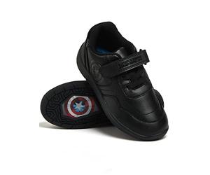 Marvel Boys School Shoes Captain America Black 8