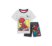 Marvel Boys Pyjamas 2 Piece Summer Nightwear Set Short PJs Captain America Spiderman Breathable Lounge Wear Gifts for Boys (Grey/Black Spiderman, 9-10 Years)