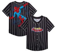 Marvel Boys' Spider-Man Baseball Jersey - Novelty Fashion Vintage Spidey Shirt - Avengers Jersey Top for Boys (4-20), Size 5/6, Spider-Man Black