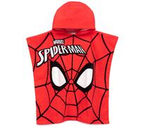 Marvel Spider-Man Towel Poncho Kids | Boys Girls Character Face Mask Logo Swimwear Beach Towel With Red Hood One Size
