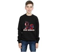 Marvel Boys Spider-Man Miles Morales Glitched Sweatshirt Black 9-11 Years