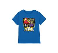 Marvel Boy's Spiderman Battle T-Shirt, Royal Blue | Size: 7-8 Years Marvel Royal 7-8 Years