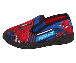 Marvel Boys Spiderman Slippers Elasticated Gusset Slip On Kids Slipper House Shoes Blue/Red 11 UK Child/EU 29