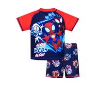 Marvel Boys Spiderman Swimming Costume | Spidey and His Amazing Friends Two Piece Boys Swimsuit | Blue | 7-8 Years