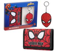 Marvel Boys Spiderman Wallet And Keyring Set Accessory Coin Pouch Card Slots
