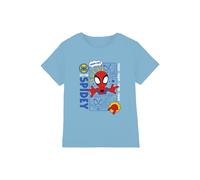 Marvel Boy's Spidey & His Amazing Friends Spidey Comic T-Shirt, Sky Blue in Light Blue | Size: 12-13 Years Marvel Light Blue 12-13 Years