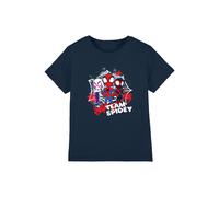Marvel Boy's Spidey & His Amazing Friends Team Spidey T-Shirt, Navy | Size: 7-8 Years Marvel Navy 7-8 Years