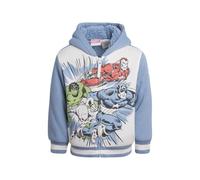 Marvel Boys' Sweatshirt - Avengers Heroes, Spider-Man Plush Graphic Hoodie - Full Zip Up Hoodie Sweatshirt for Boys (3T-7), Cream/Dusty Blue, 3 Years