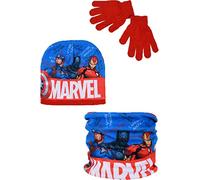 Marvel Boys TH4280 Avengers Winter Hat, Snood/Collar and Gloves Set Red Size 52 cm