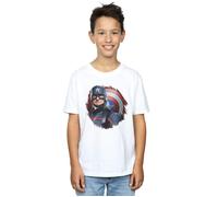 Marvel Boy's The Falcon & The Winter Soldier Captain America Stare T-Shirt in White | Size: 9 Years Marvel White 9 Years