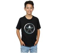 Marvel Boy's The Falcon & The Winter Soldier Chest Star T-Shirt in Black | Size: 7-8 Years Marvel Black 7-8 Years