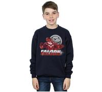Marvel Boy's The Falcon & The Winter Soldier Falcon Red Fury Sweatshirt in Navy | Size: 7-8 Years Marvel Navy 7-8 Years