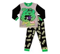 Marvel Boys The Incredible Hulk Crash Krunch Long Pyjama Set Avengers Pjs for Kids
