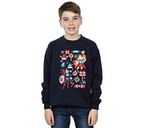 Marvel Boys Thor And Captain America Christmas Day Sweatshirt Navy Blue 5-6 Years