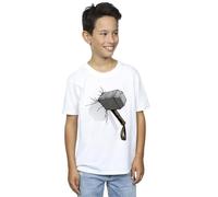 Marvel Boy's Thor Hammer Crack T-Shirt in White | Size: 7-8 Years Marvel White 7-8 Years
