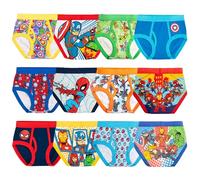 Marvel Boys' Toddler Spiderman & Superhero Friends Exclusive 12-pk Avent Box of Briefs Perfect for Gifting & Potty Training, 12-Pack Superhero Adventures Brief, 12-pack Superhero Adventures