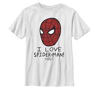 Marvel Boys Way Home I Love Spider-Man Poster Tee, White, Large
