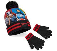 Marvel Boys Winter Accessories Set, Cosy for School Travel - Gifts for Boys (Black Avengers 2 Pcs)