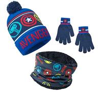 Marvel Boys Winter Accessories Set, Cosy for School Travel - Gifts for Boys (Blue Avengers 3 Pcs)