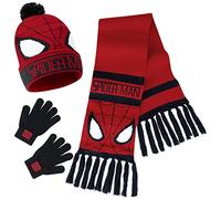 Marvel Boys Winter Accessories Set, Cosy for School Travel - Gifts for Boys (Red Spiderman 3 Pcs)
