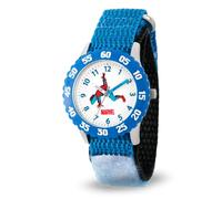 Marvel By Ewatchfactory Kids Spider-Man Quartz Watch with White Dial Time Teacher Display and Blue Nylon Strap W000103