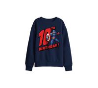 Marvel Captain America Birthday 10 Kids Sweatshirt, Navy | Size: 5-6 Years Marvel Navy 5-6 Years