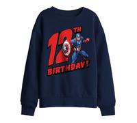 Marvel Captain America Birthday 12 Kids Sweatshirt, Navy, 9-11