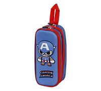 Marvel Captain America Bobblehead-3D Double Pencil Case, Blue, 22 x 9.5 cm