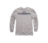 Marvel Captain America Brave New World Distressed Logo Long Sleeve T-Shirt, Athletic Heather in Light Grey | Size: 2XL Marvel Light Grey 2XL