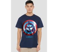 Marvel Captain America Brave New World Sam Wilson Red T-Shirt, Navy | Size: Large Marvel Navy L