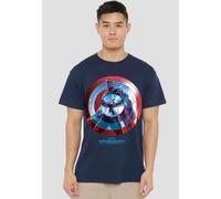 Marvel Captain America Brave New World Sam Wilson Red T-Shirt, Navy | Size: Large Marvel Navy L