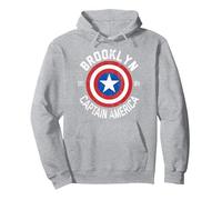 Marvel Captain America Brooklyn Shield Pullover Hoodie, Adult Unisex, Heather Grey, Small