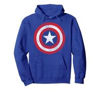 Marvel Captain America Classic Shield Pullover Hoodie, Adult Unisex, Royal Blue, Large