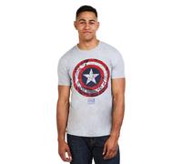 Marvel Captain America Comic Shield Cotton Mens T-Shirt Grey Captain America Grey S