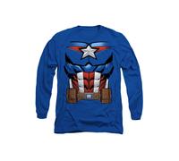 Marvel Captain America Costume Long Sleeve T-Shirt, Royal Royal XXL
