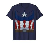 Marvel Captain America Costume T-Shirt, Men, Navy Blue, 4X-Large