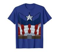 Marvel Captain America Costume T-Shirt, Men, Royal Blue, Large