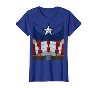 Marvel Captain America Costume T-Shirt, Women, Royal Blue, Medium