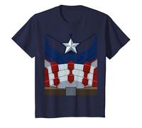 Marvel Captain America Costume T-Shirt, Youth, Navy Blue, Large