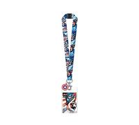 Captain America Marvel Deluxe Lanyard with Card Holder with Screen Clean dongle
